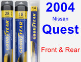 Front & Rear Wiper Blade Pack for 2004 Nissan Quest - Assurance