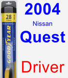 Driver Wiper Blade for 2004 Nissan Quest - Assurance
