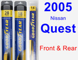 Front & Rear Wiper Blade Pack for 2005 Nissan Quest - Assurance
