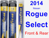 Front & Rear Wiper Blade Pack for 2014 Nissan Rogue Select - Assurance