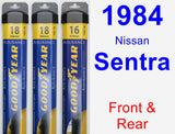 Front & Rear Wiper Blade Pack for 1984 Nissan Sentra - Assurance