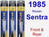 Front & Rear Wiper Blade Pack for 1985 Nissan Sentra - Assurance