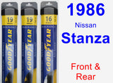 Front & Rear Wiper Blade Pack for 1986 Nissan Stanza - Assurance