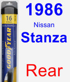 Rear Wiper Blade for 1986 Nissan Stanza - Assurance