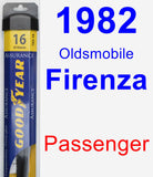 Passenger Wiper Blade for 1982 Oldsmobile Firenza - Assurance