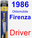 Driver Wiper Blade for 1986 Oldsmobile Firenza - Assurance