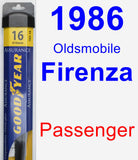 Passenger Wiper Blade for 1986 Oldsmobile Firenza - Assurance