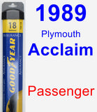 Passenger Wiper Blade for 1989 Plymouth Acclaim - Assurance