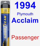 Passenger Wiper Blade for 1994 Plymouth Acclaim - Assurance