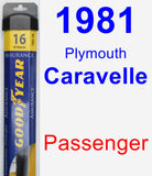 Passenger Wiper Blade for 1981 Plymouth Caravelle - Assurance