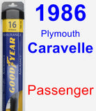 Passenger Wiper Blade for 1986 Plymouth Caravelle - Assurance