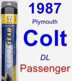 Passenger Wiper Blade for 1987 Plymouth Colt - Assurance