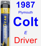 Driver Wiper Blade for 1987 Plymouth Colt - Assurance