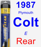 Rear Wiper Blade for 1987 Plymouth Colt - Assurance