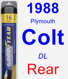 Rear Wiper Blade for 1988 Plymouth Colt - Assurance