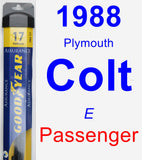 Passenger Wiper Blade for 1988 Plymouth Colt - Assurance