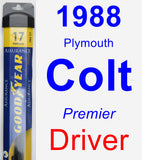 Driver Wiper Blade for 1988 Plymouth Colt - Assurance