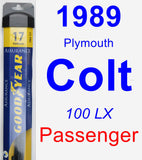 Passenger Wiper Blade for 1989 Plymouth Colt - Assurance