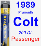 Passenger Wiper Blade for 1989 Plymouth Colt - Assurance