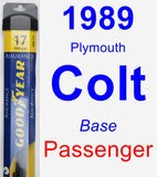 Passenger Wiper Blade for 1989 Plymouth Colt - Assurance