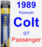 Passenger Wiper Blade for 1989 Plymouth Colt - Assurance