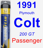 Passenger Wiper Blade for 1991 Plymouth Colt - Assurance