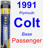 Passenger Wiper Blade for 1991 Plymouth Colt - Assurance