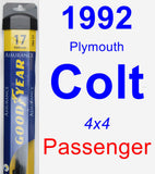 Passenger Wiper Blade for 1992 Plymouth Colt - Assurance