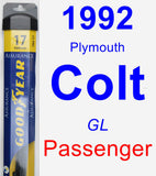 Passenger Wiper Blade for 1992 Plymouth Colt - Assurance