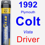 Driver Wiper Blade for 1992 Plymouth Colt - Assurance