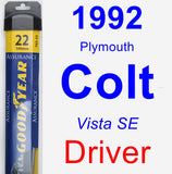 Driver Wiper Blade for 1992 Plymouth Colt - Assurance