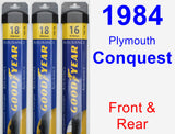 Front & Rear Wiper Blade Pack for 1984 Plymouth Conquest - Assurance