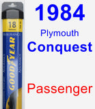 Passenger Wiper Blade for 1984 Plymouth Conquest - Assurance