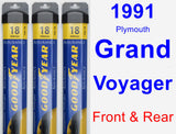 Front & Rear Wiper Blade Pack for 1991 Plymouth Grand Voyager - Assurance