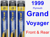 Front & Rear Wiper Blade Pack for 1999 Plymouth Grand Voyager - Assurance