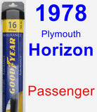 Passenger Wiper Blade for 1978 Plymouth Horizon - Assurance