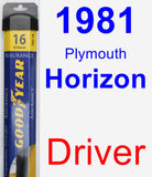 Driver Wiper Blade for 1981 Plymouth Horizon - Assurance