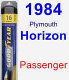 Passenger Wiper Blade for 1984 Plymouth Horizon - Assurance