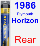 Rear Wiper Blade for 1986 Plymouth Horizon - Assurance