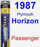 Passenger Wiper Blade for 1987 Plymouth Horizon - Assurance