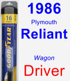 Driver Wiper Blade for 1986 Plymouth Reliant - Assurance