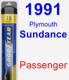 Passenger Wiper Blade for 1991 Plymouth Sundance - Assurance