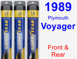 Front & Rear Wiper Blade Pack for 1989 Plymouth Voyager - Assurance