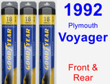 Front & Rear Wiper Blade Pack for 1992 Plymouth Voyager - Assurance