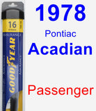 Passenger Wiper Blade for 1978 Pontiac Acadian - Assurance