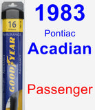 Passenger Wiper Blade for 1983 Pontiac Acadian - Assurance