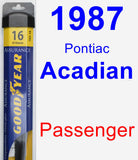 Passenger Wiper Blade for 1987 Pontiac Acadian - Assurance