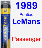 Passenger Wiper Blade for 1989 Pontiac LeMans - Assurance