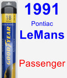 Passenger Wiper Blade for 1991 Pontiac LeMans - Assurance