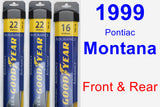 Front & Rear Wiper Blade Pack for 1999 Pontiac Montana - Assurance